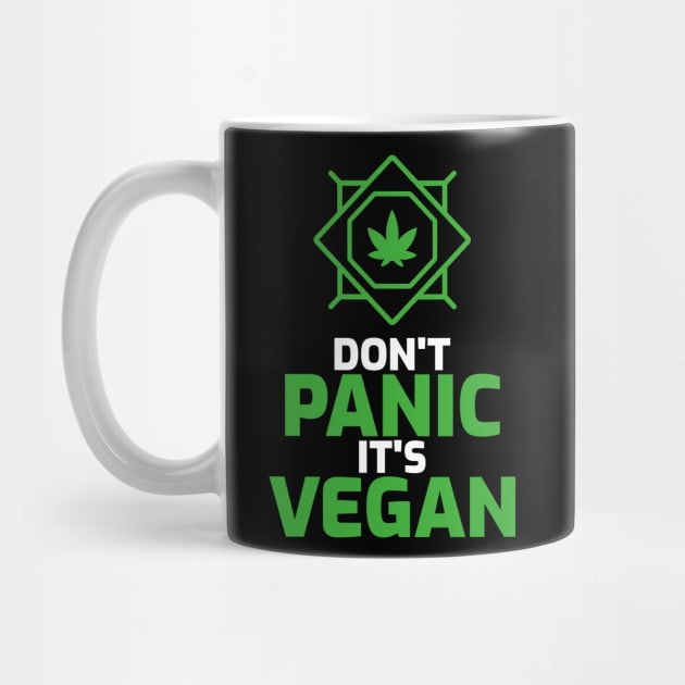 Funny Vegan Stoner - Don't panic, it's vegan by Herbivore Nation - Vegan Gifts